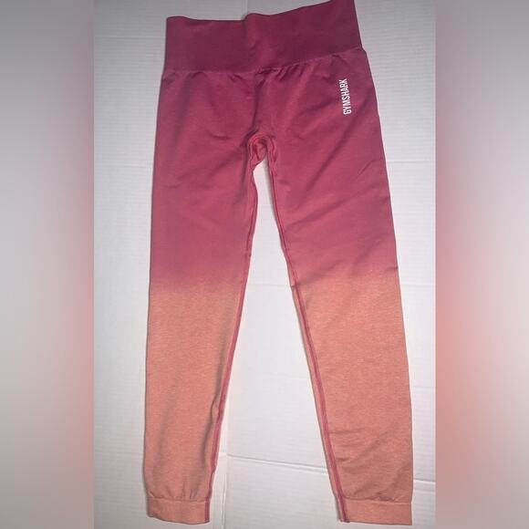 GYMSHARK Adapt Ombre Seamless Leggings.‎ Pink and Orange. Small - Picture 1 of 11